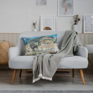 Wakkerstroom Windpomp Limited Edition Scatter Pillow by Tanja van Biljon