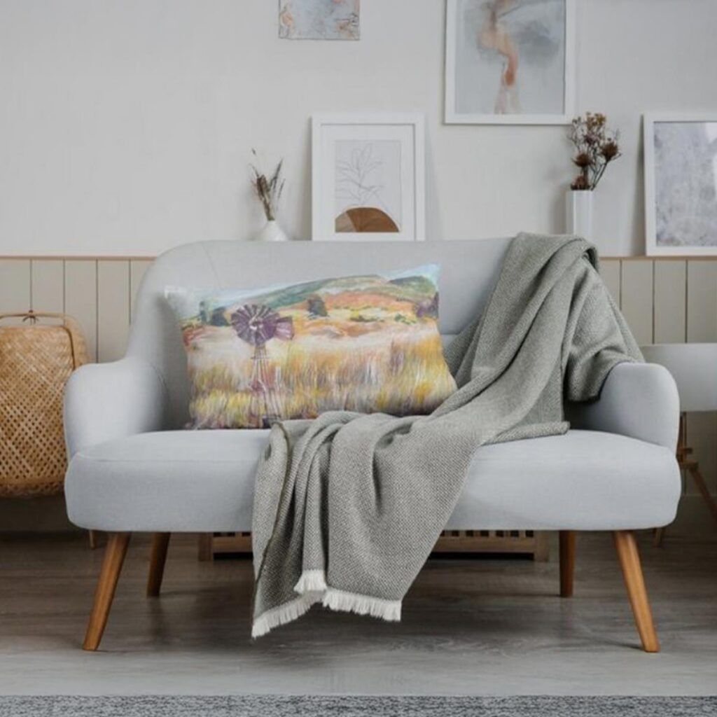 Rond-Om-Mooi Windpomp Limited Edition Scatter Pillow by Tanja van Biljon