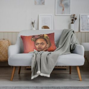 African Frida Kahlo Limited Edition Scatter Pillow by Tanja van Biljon