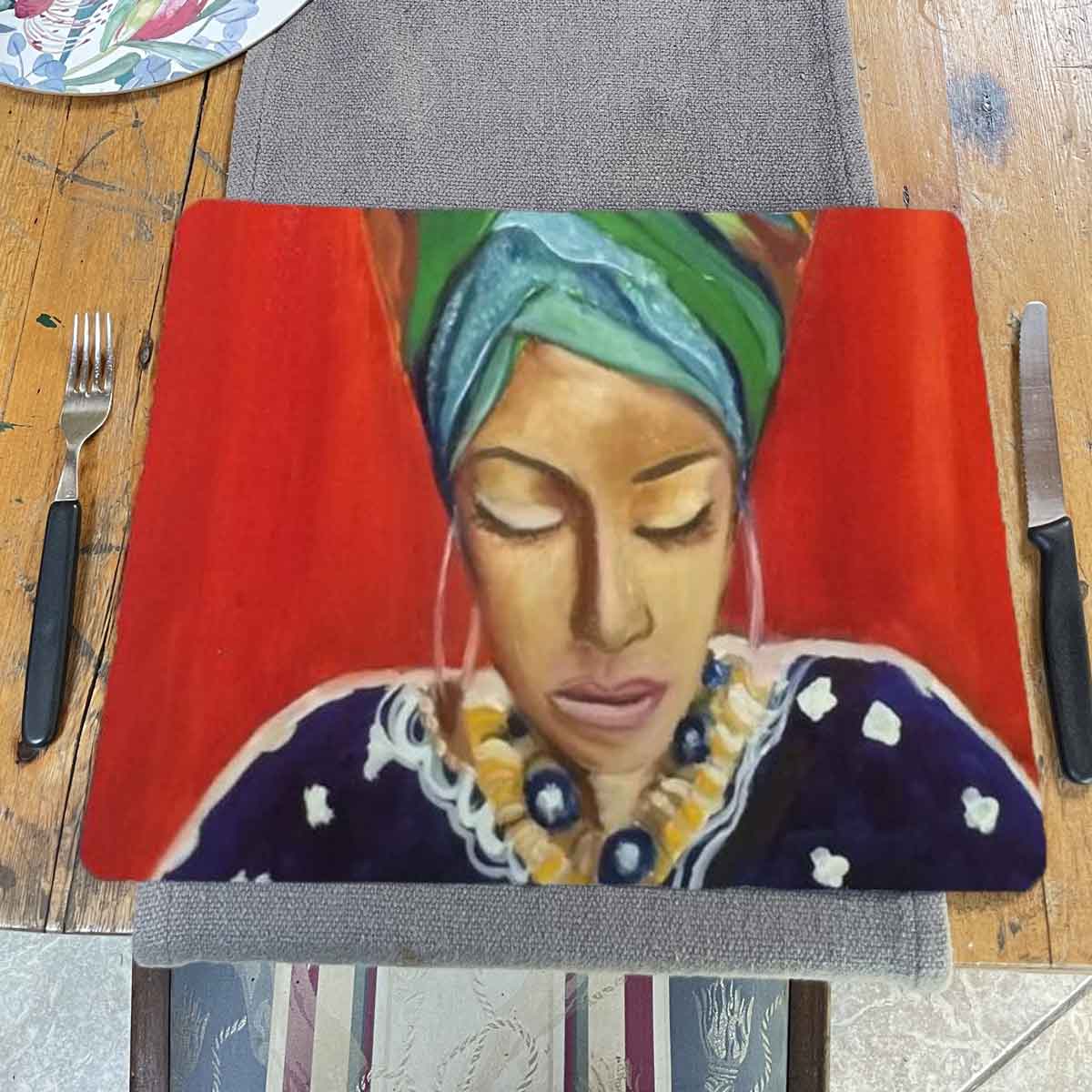 African Portrait Limited Edition Art Placemat Set
