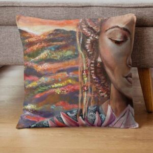 Namaqualand Beauty Half Face Limited Edition Scatter Pillow 50 x 50 by Tanja van Biljon
