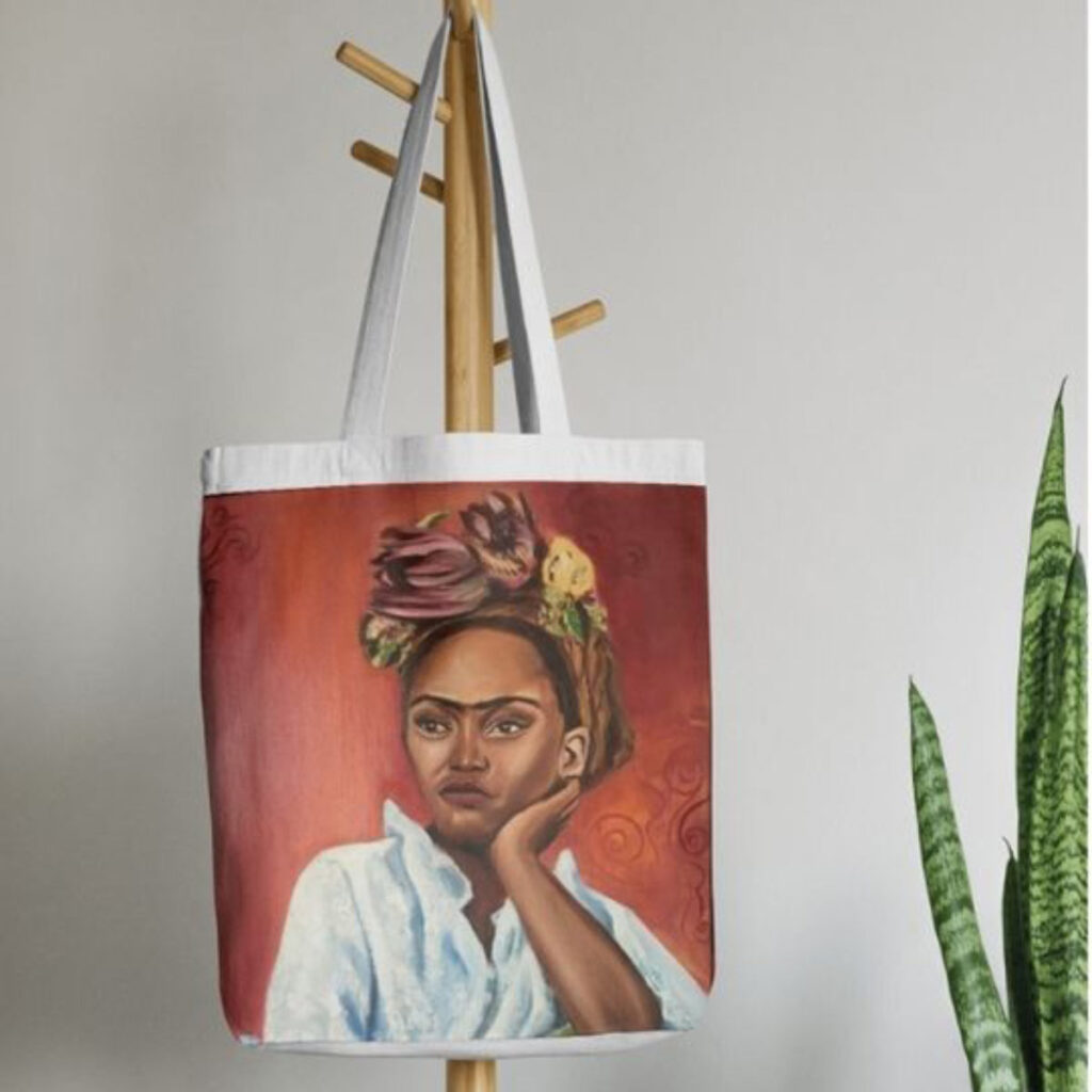 African Frida Kahlo Limited Edition Art Tote Bag
