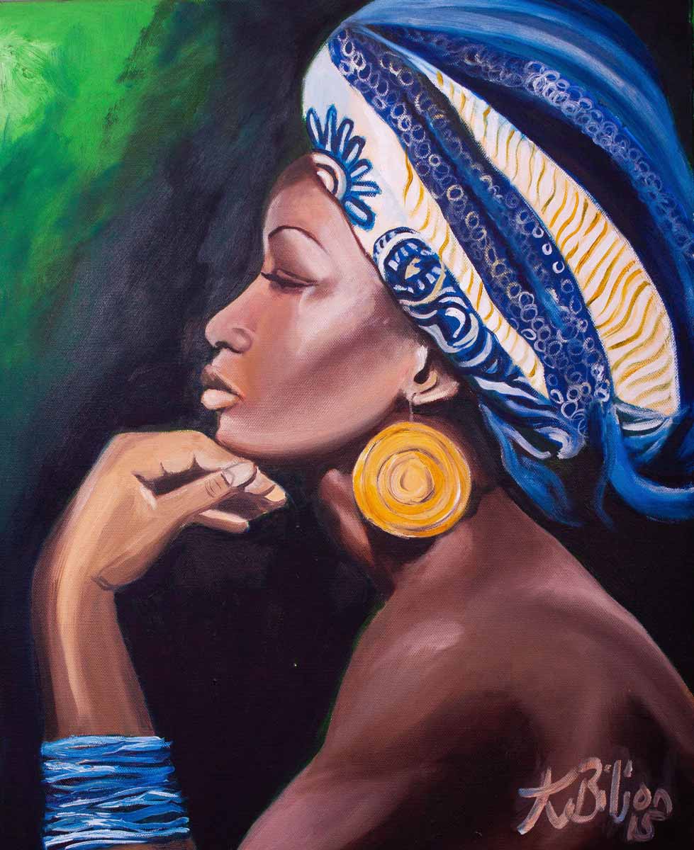 African Beauty by Tanja van Biljon - oil on canvas, 60 x 55cm SOLD